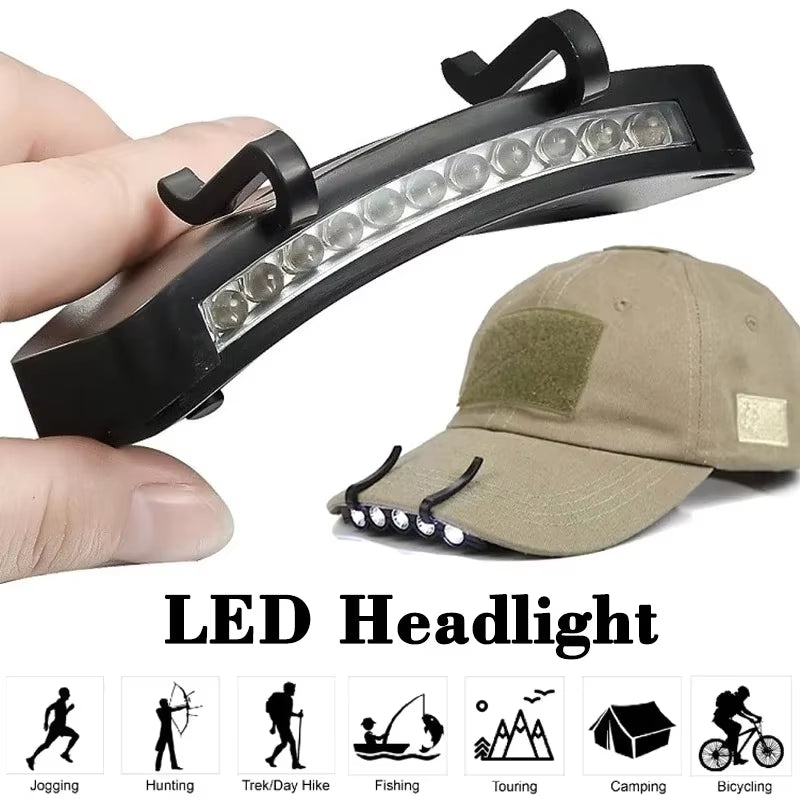 Super Bright LED Headlamp Clip on Cap Hat Torch for Outdoor Fishing Camping Hunting